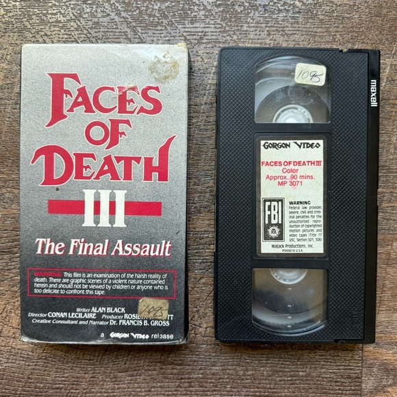 VTG Rare Faces Of Death 3, The Final Assault By Alan Black x Gorgon Video - Picture 1 of 16